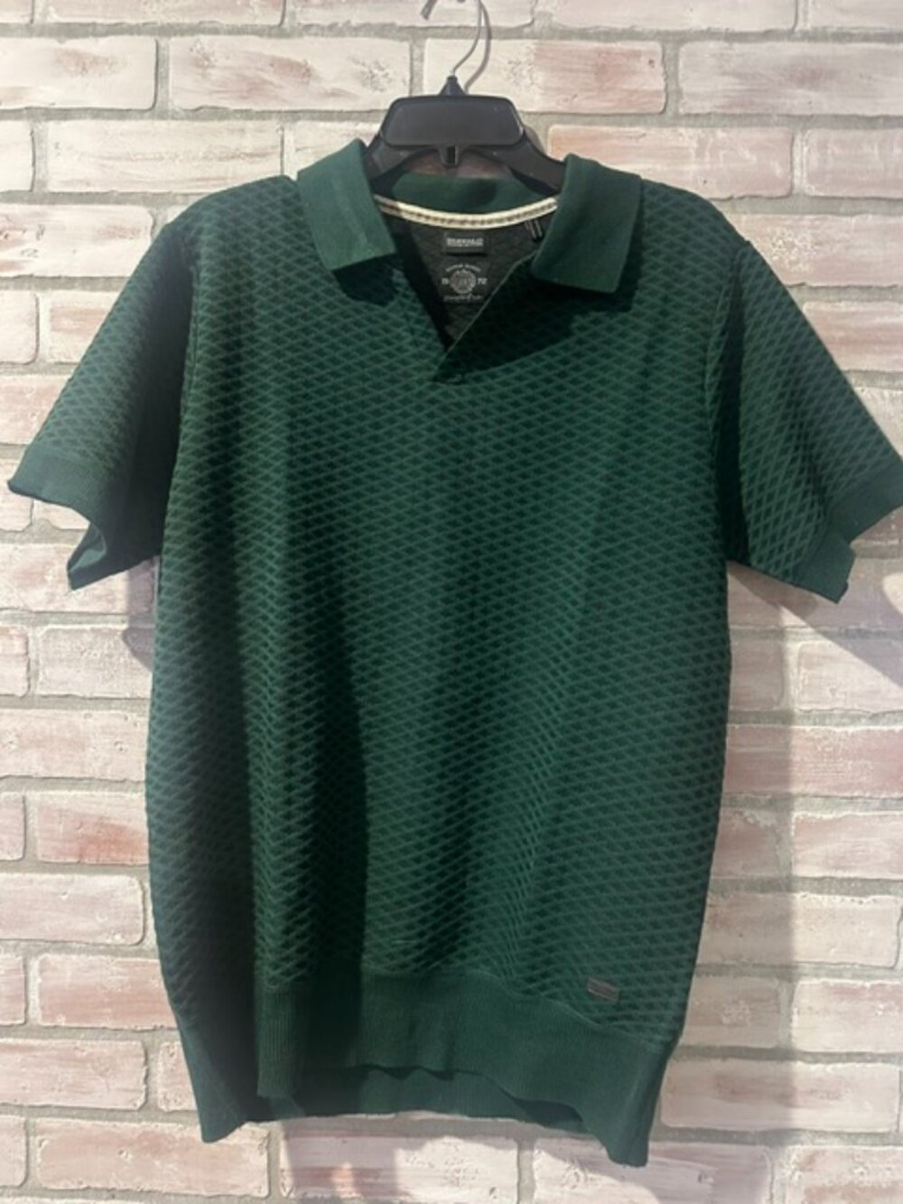 Buffalo David Bitton Men's M Textured Knit Polo Green